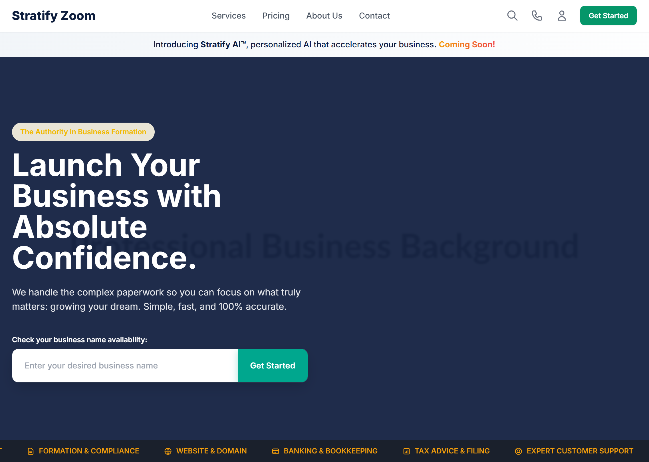 Proyecto de landing page para StratifyZoom